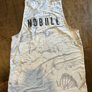 NOBULL long tank top white and gray floral